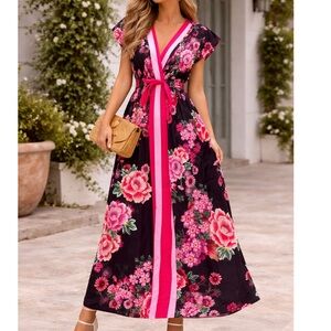 New Johnny Was with Bright Pink Floral Print size XS but a good for M